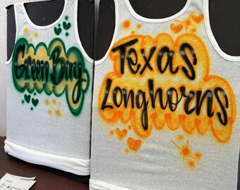 Custom Airbrush Game Day Ribbed Tank Top, Personalized Football