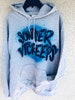 Airbrush Gray Hoodie Sweatpants Custom Personalized Name Airbrush Outfit Face Mask 