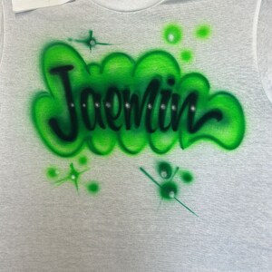 Custom Airbrush Name T shirt Personalized 90s T shirt image 9