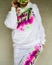 Custom  Airbrush Name 3 Piece Set / Personalized Hoodie Sweatpants T-shirt /Spray Paint Outfit / Gift Set for Her 