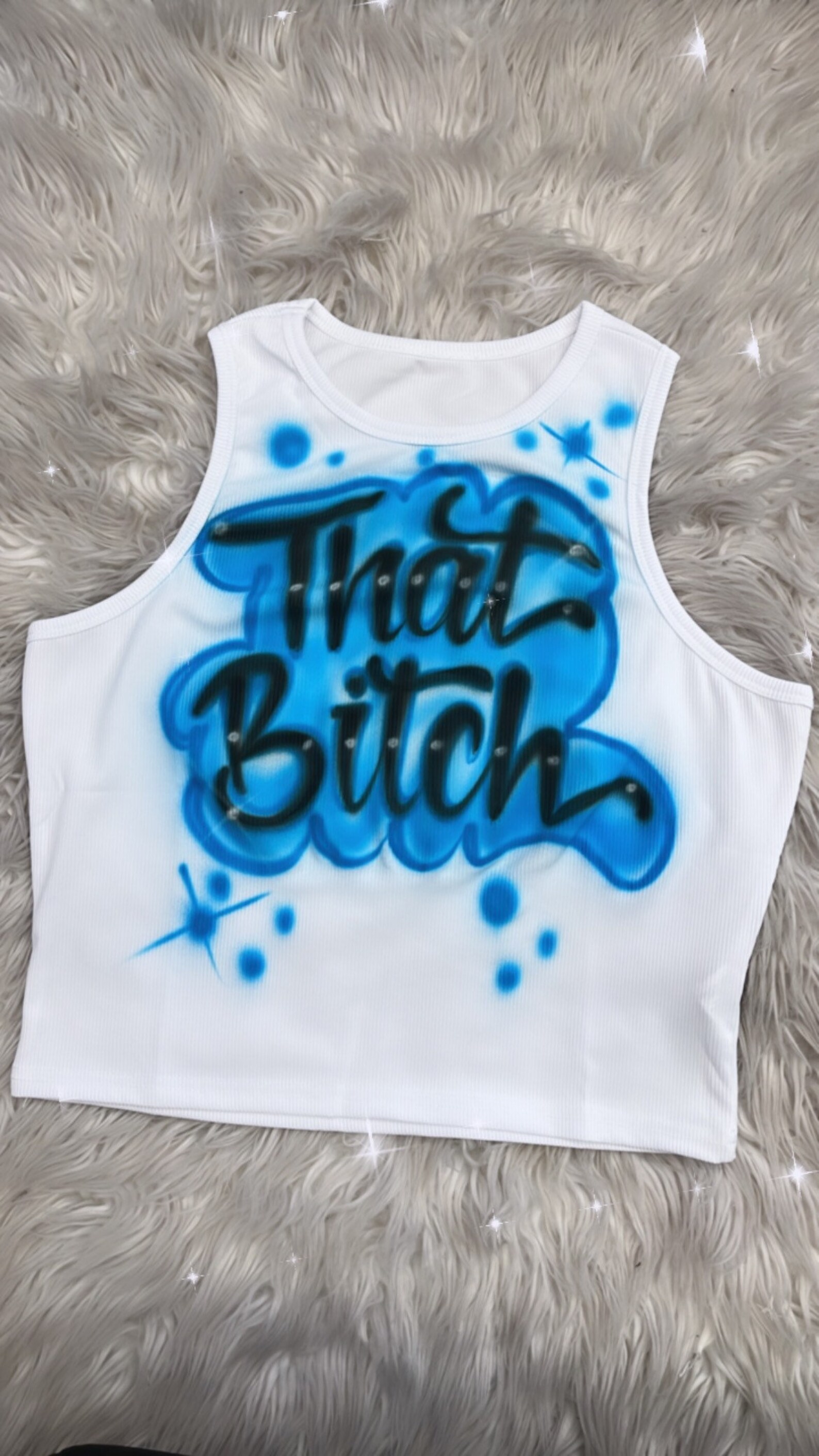 Custom Airbrush Crop Top, Personalized Name Crop Top, 90s Freaknik