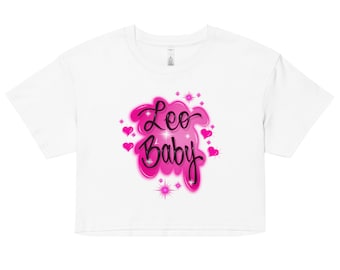 Leo Baby 90s Airbrush style crop top Zodiac Tee