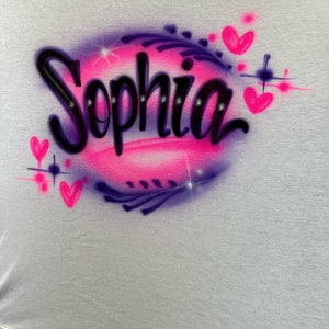 Custom Airbrush Name T shirt Personalized 90s T shirt image 2