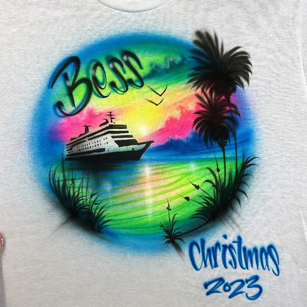 Custom Personalized Airbrush Cruise Family Shirts  Cruise Squad T-shirts