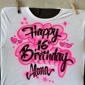 Custom Personalized Airbrush Name Birthday T-shirt