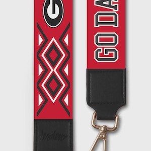 2&quot; Wide Printed Purse Strap - Georgia &quot;Go Dawgs&quot; UGA / Game Day Football Team Crossbody Stadium Bag Strap - College Gift
