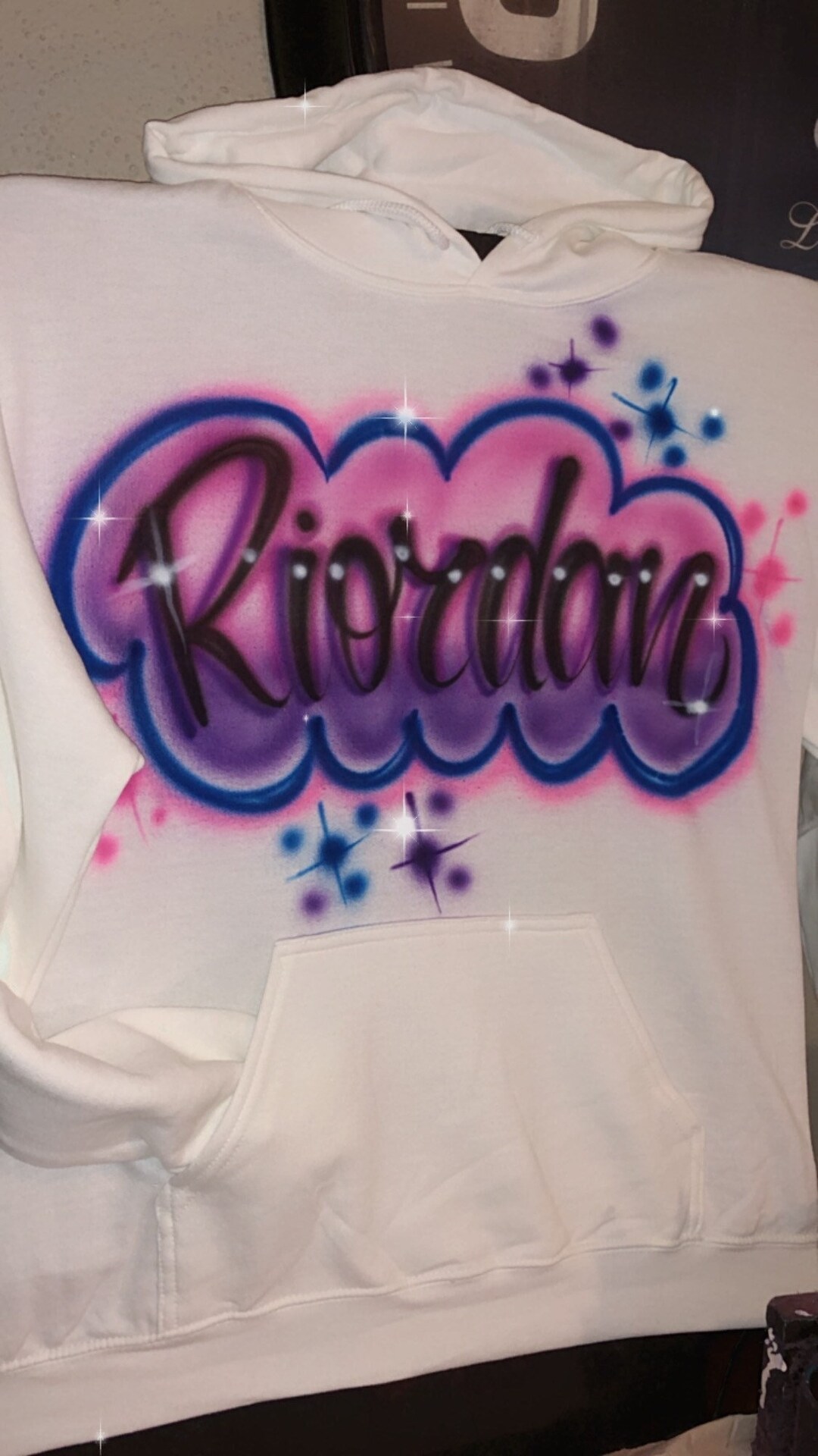 Custom Airbrush Name Hoodie / Airbrushsweatpants/ Personalized 90s