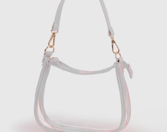 Game Day The Clara Clear Purse in White | Clear Stadium Bag | Clear Stadium Approved Purse | Clear Concert Bag | Clear Shoulder Bag