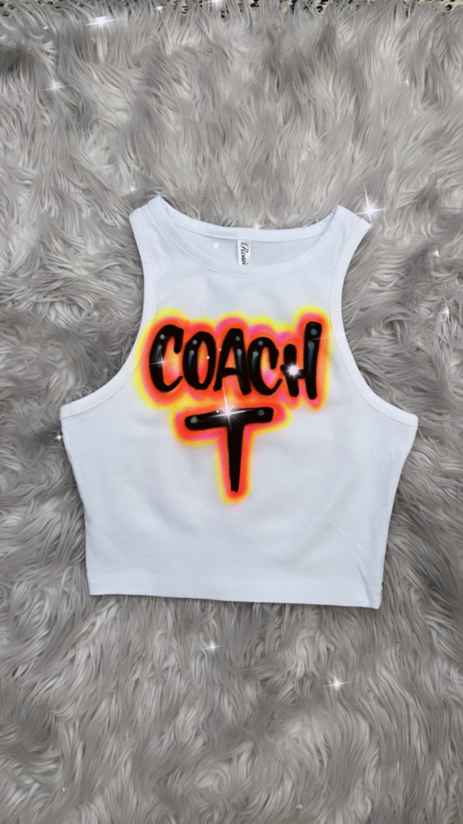 Custom Airbrush Crop Top, Personalized Name Crop Top, 90s Freaknik