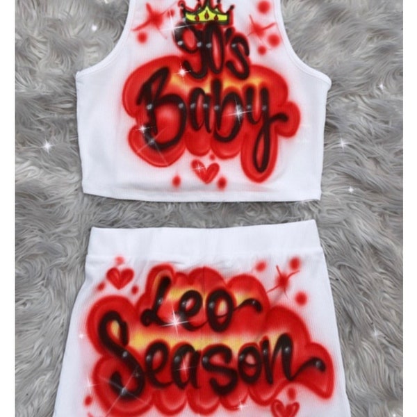 Custom Personalized Airbrush Name Sexy Booty Shorts Crop Top Set Tight Fit Gift For Her