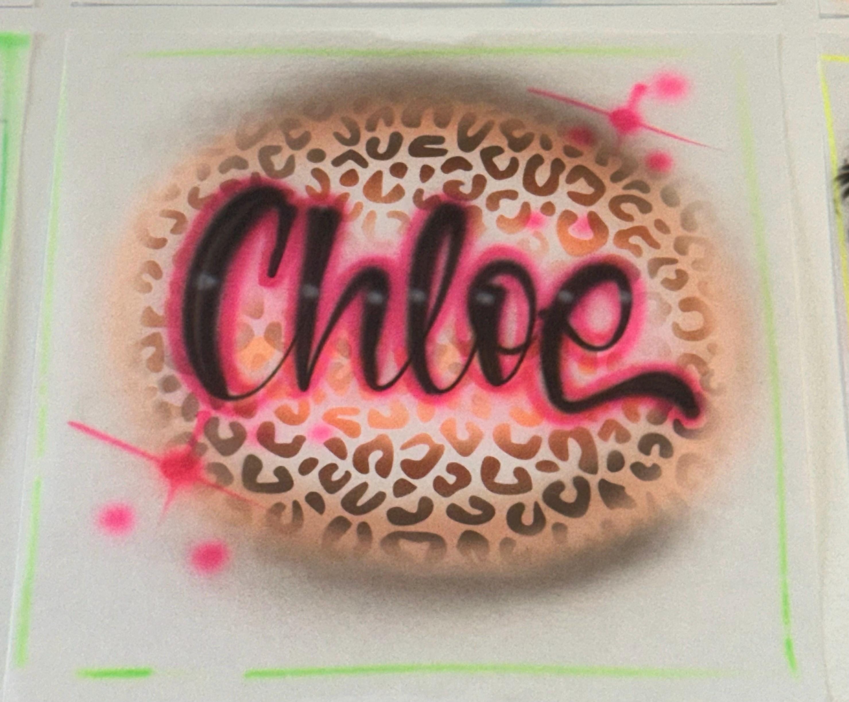 Custom Personalized Airbrush Name T-shirt/ Cheetah Print Custom