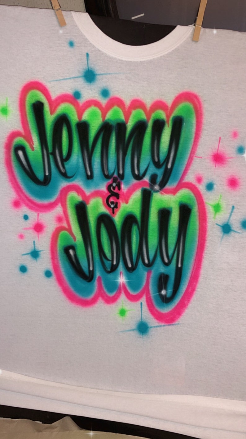 Custom Personalized Airbrush Name T shirt image 6