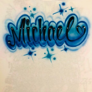 Custom Airbrush Name T shirt Personalized 90s T shirt image 8