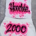 Custom  Personalized Airbrush Name Shorts White Beater Set 