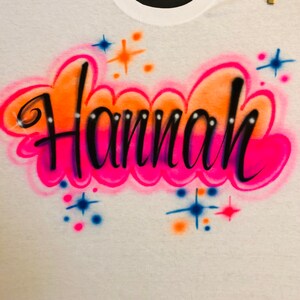 Custom Airbrush Name T shirt Personalized 90s T shirt image 3