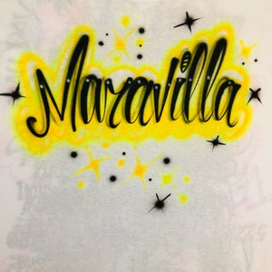 Custom Airbrush Name T shirt Personalized 90s T shirt image 7