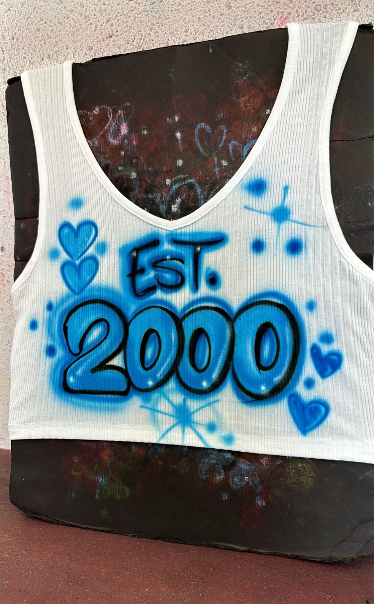 Y2K 90s 00s vintage spray paint L ポロシャツ Y2k Spray Paint Shirt