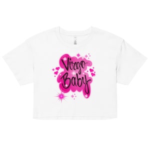 Virgo Baby 90s Airbrush Style Cop Top Zodiac Crop Tee