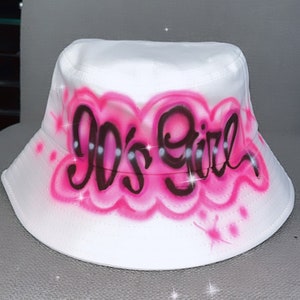 Custom Airbrush Bucket Hat Personalized Name Hat Hot Fun Summer Beach Vacation Getaway Headwear