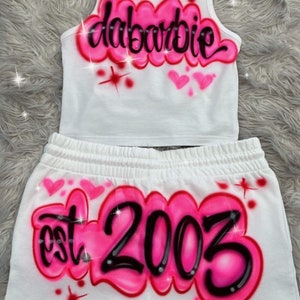 Custom Personalized Airbrush Outfit| 90s Clothing| Zodiac outfit| Birthday outfit| Festival outfit