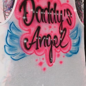 Custom Airbrush White Ribbed Crop Tank Top, Personalized Name Crop Tank, Racerback White Womens Tank image 7