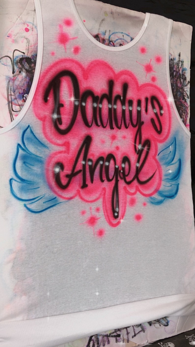 Custom Airbrush White Ribbed Crop Tank Top, Personalized Name Crop Tank, Racerback White Womens Tank image 7