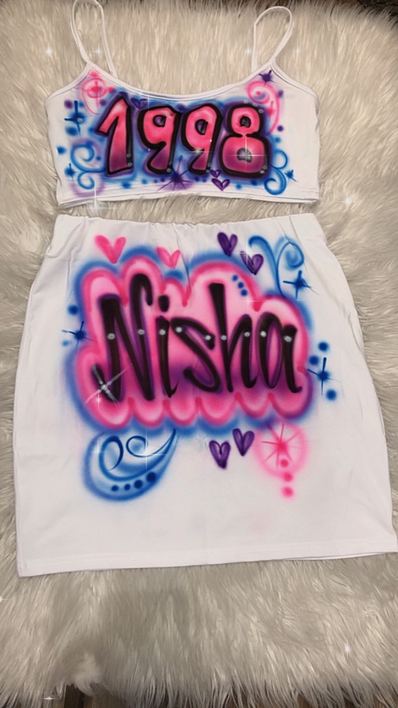 Custom Personalized Airbrush Outfit/ Women's Sexy 2 Piece Etsy