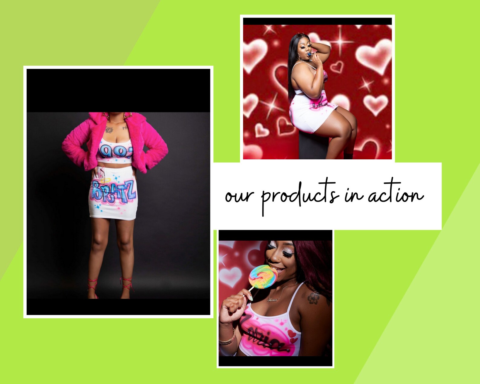 Custom Personalized Airbrush Outfit/ Crop Top Skirt Set /2000s Clothing