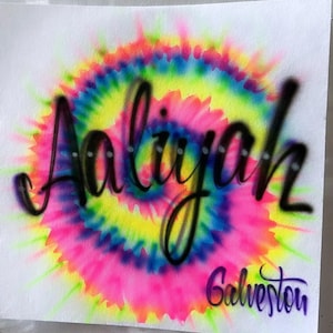 Custom  Personalized Airbrush Name  T shirt