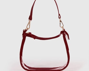 Game Day The Clara Clear Purse in Maroon | Clear Stadium Bag | Clear Stadium Approved Purse | Clear Concert Bag | Clear Shoulder Bag