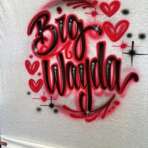 Custom  Personalized Airbrush Name  T shirt