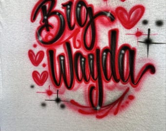 Custom  Personalized Airbrush Name  T shirt