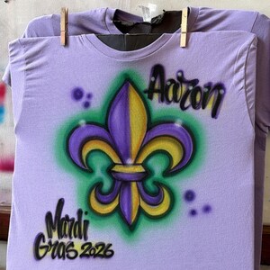 Mardi Gras Personalized Airbrush Tee - New Orleans T-shirt - Fat Tuesday Shirt - Party Favor image 8