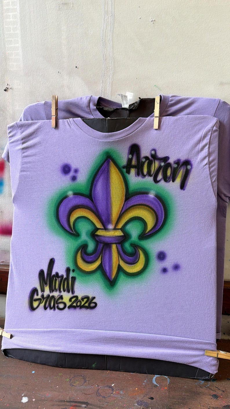 Mardi Gras Personalized Airbrush Tee - New Orleans T-shirt - Fat Tuesday Shirt - Party Favor image 8