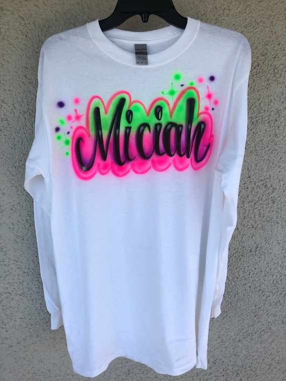 Cheerleader Megaphone Sunset T-Shirt – Big Airbrush HOLLYWOOD LONGBRON Tshirt airbrushed