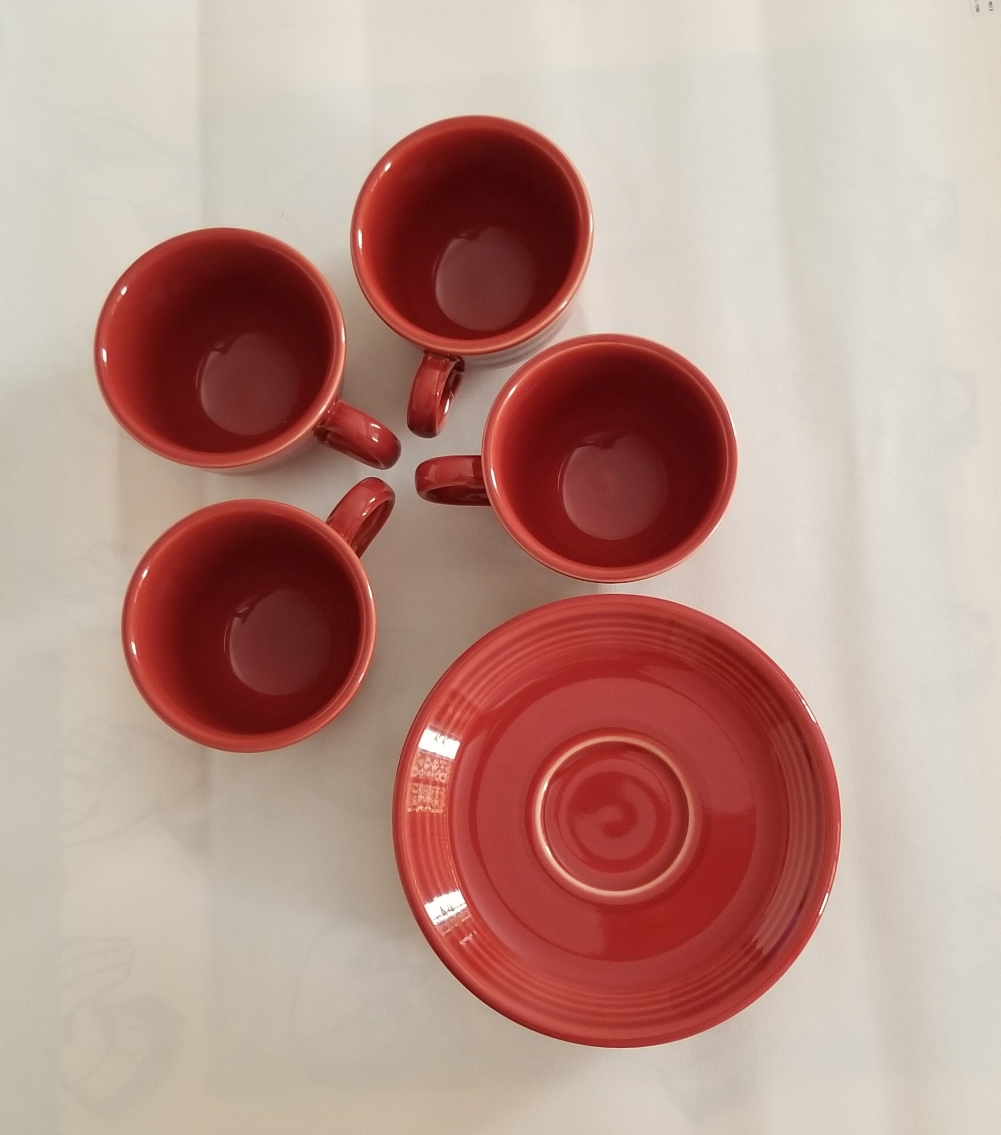 Vintage Fiestaware Set of Saucers Paprika Brown Etsy UK