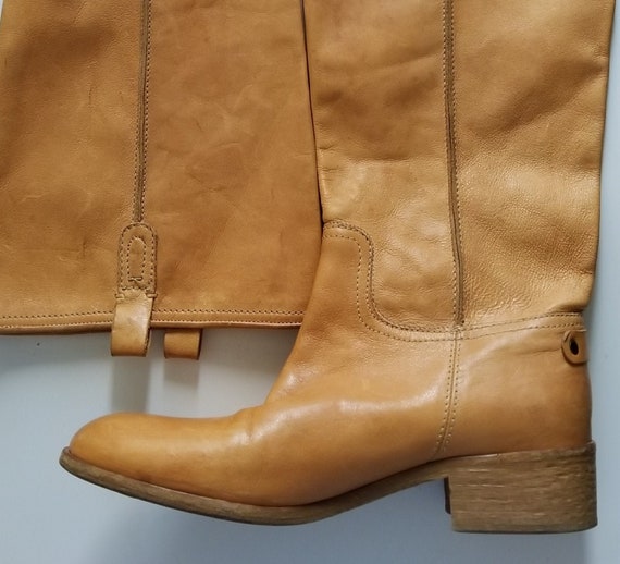 Vintage Sundance Tan Brown Camel Leather Boots Ve… - image 1