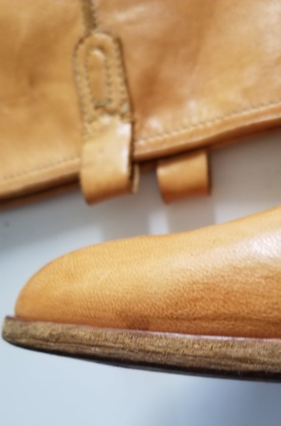 Vintage Sundance Tan Brown Camel Leather Boots Ve… - image 5