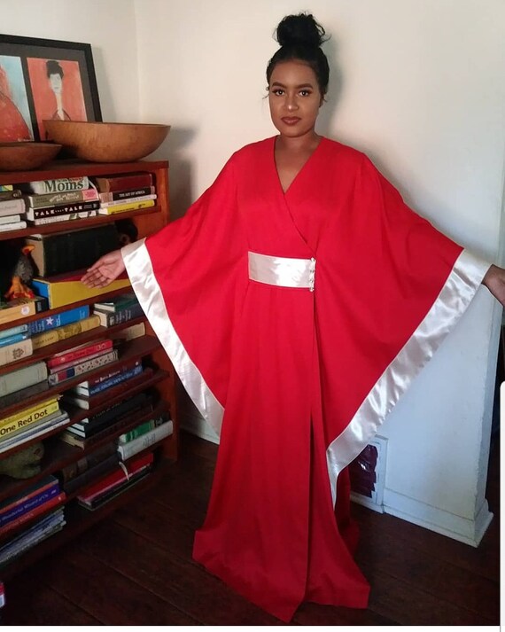 Gorgeous Vintage Red Caftan Dress Gown - image 3