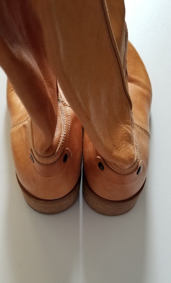 Vintage Sundance Tan Brown Camel Leather Boots Ve… - image 8