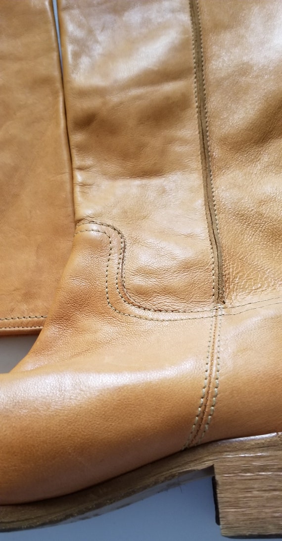 Vintage Sundance Tan Brown Camel Leather Boots Ve… - image 3