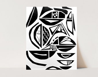 Valet-Abstract Cut Paper Illustration-Geometric Art