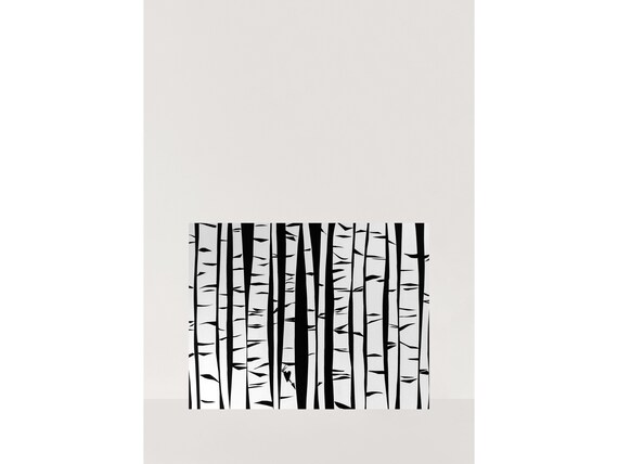 Birch Tree Paper Cut Art Print