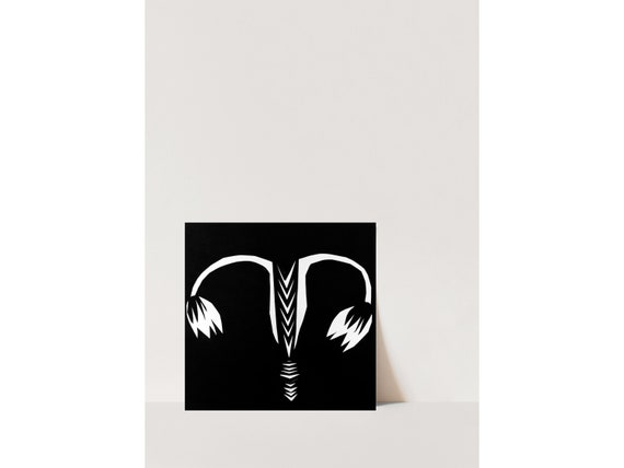 La Femme Fetal-Name Inspired By Digable Planets-Abstract Cut Paper Illustration-Uterus Fine Art Print