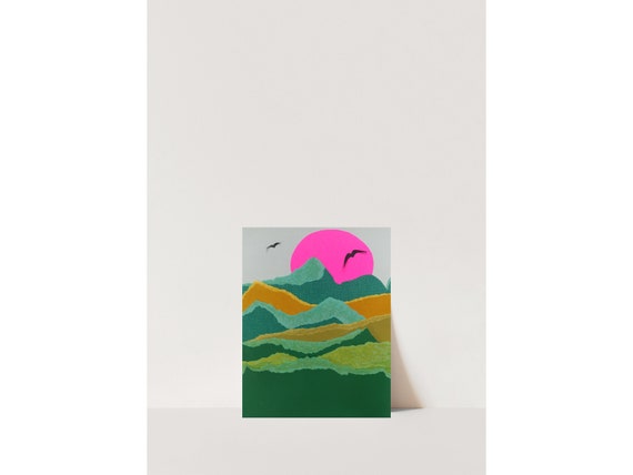 Expecting To Fly- Giclee art print of my original paper cutting inspired by sand sculptures from the 70's. Name inspired Neil Young