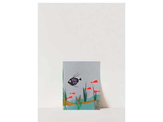 Weird Fishes-Neon Cut Paper Illustration-Name Inspired By Radiohead-Design Inspired From Graphic Design From The 60's