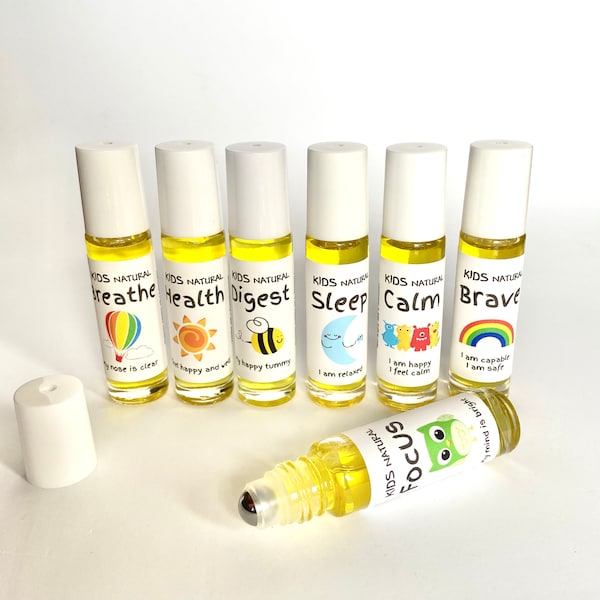 Essential Oils for kids, kid essential oil roller, Pure Essential Oils, Sleep, Relax, Focus, Calm, Health, Digestion, Breathe