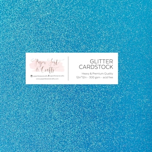 12x12 Aqua Marine Glitter Cardstock, 300gsm Cardstock Paper, Premium Glitter Cardstock Paper, Paper for Crafts, Aqua Marine Paper