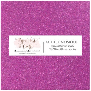 12x12 Pink Glitter Cardstock, 300gsm Cardstock, Premium Glitter Cardstock, Paper for Crafts