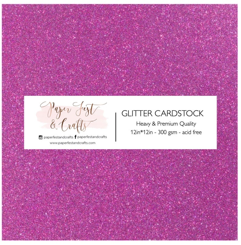 12x12 Pink Glitter Cardstock 300gsm Cardstock Premium Etsy